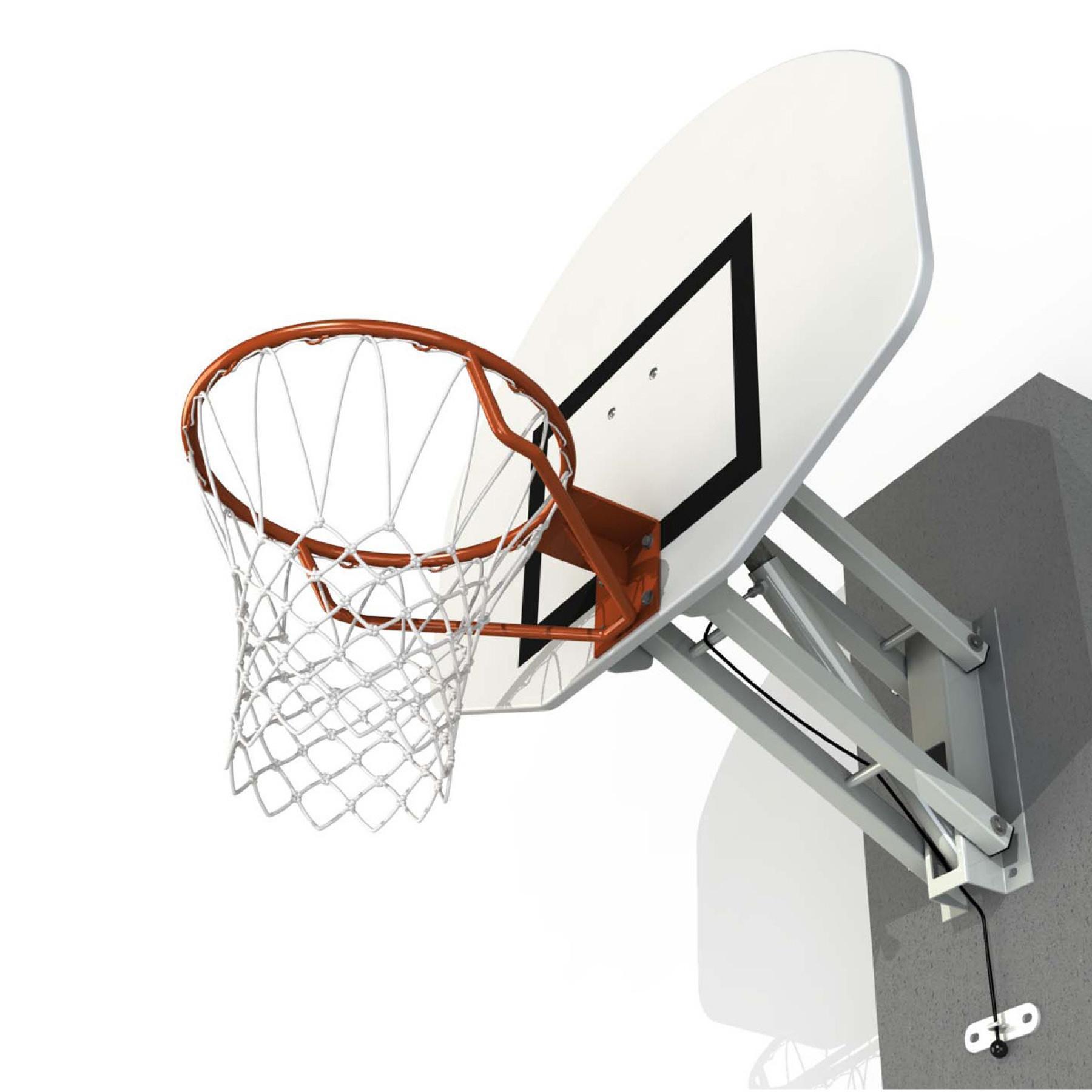 Cesto de basquetebol montado na parede com altura ajustável, rectangular Sporti France