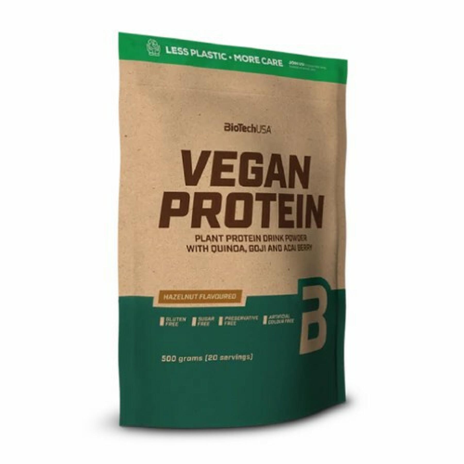 Pacote de 10 sacos de proteína vegan Biotech USA - Noisette - 500g