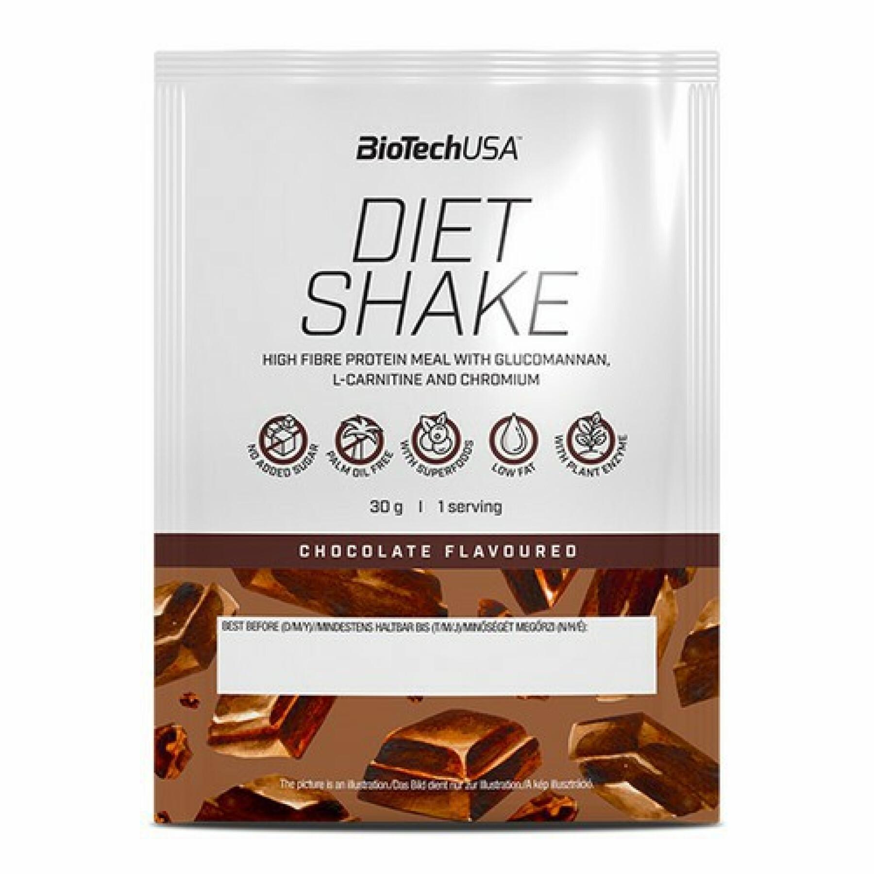 Pacote de 50 saquetas de proteína Biotech USA diet shake - Chocolate - 30g