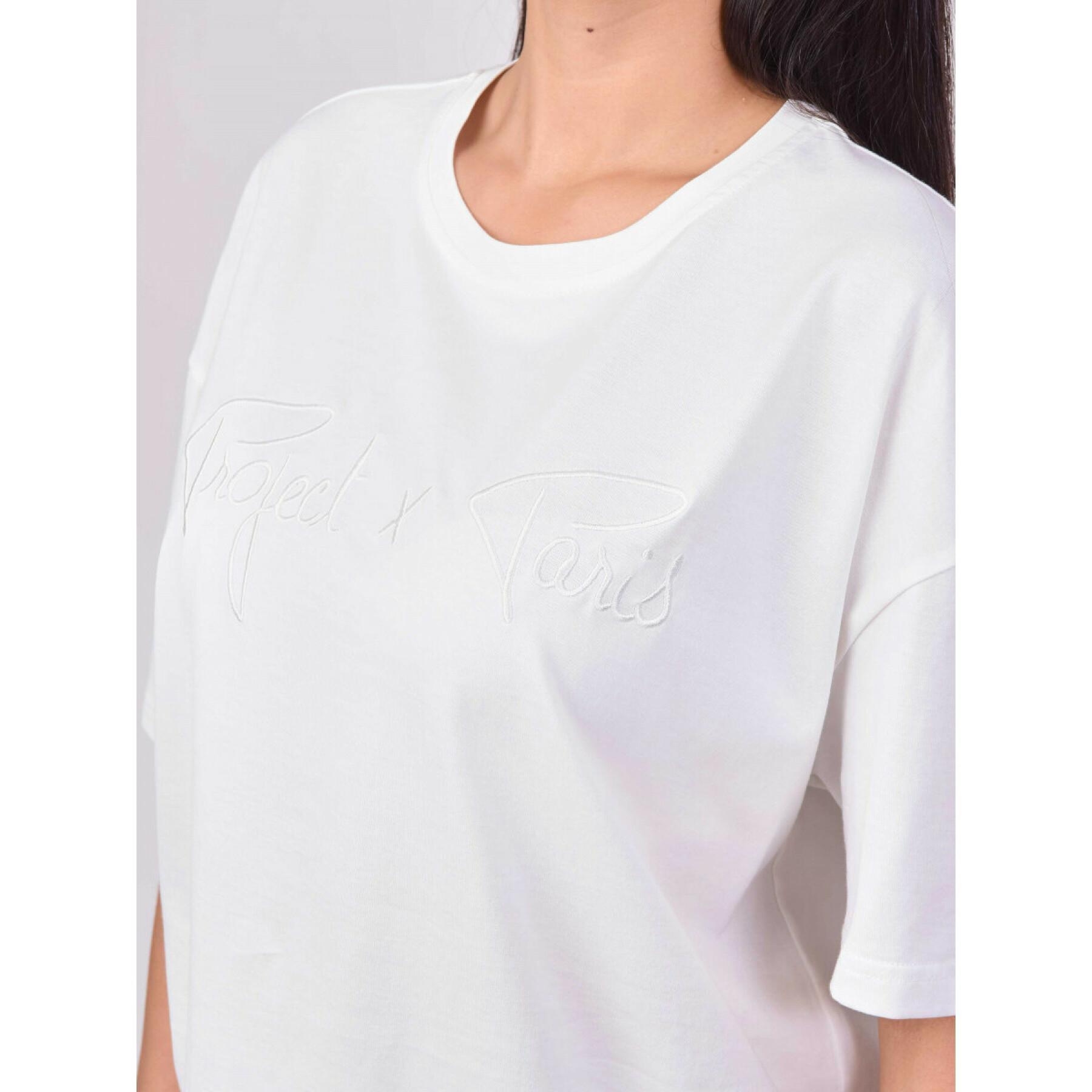 T-shirt básica com logótipo solto para mulheres Project X Paris