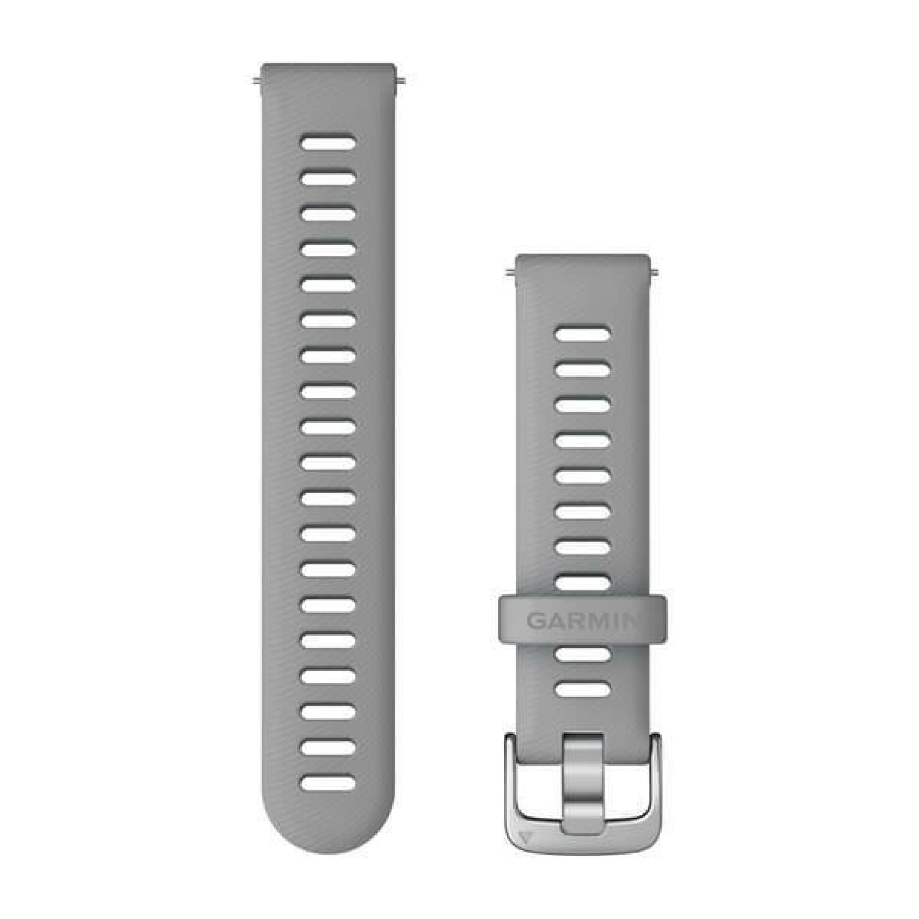 Faixa de relógio de libertação rápida com fivela de prata Garmin 18 mm