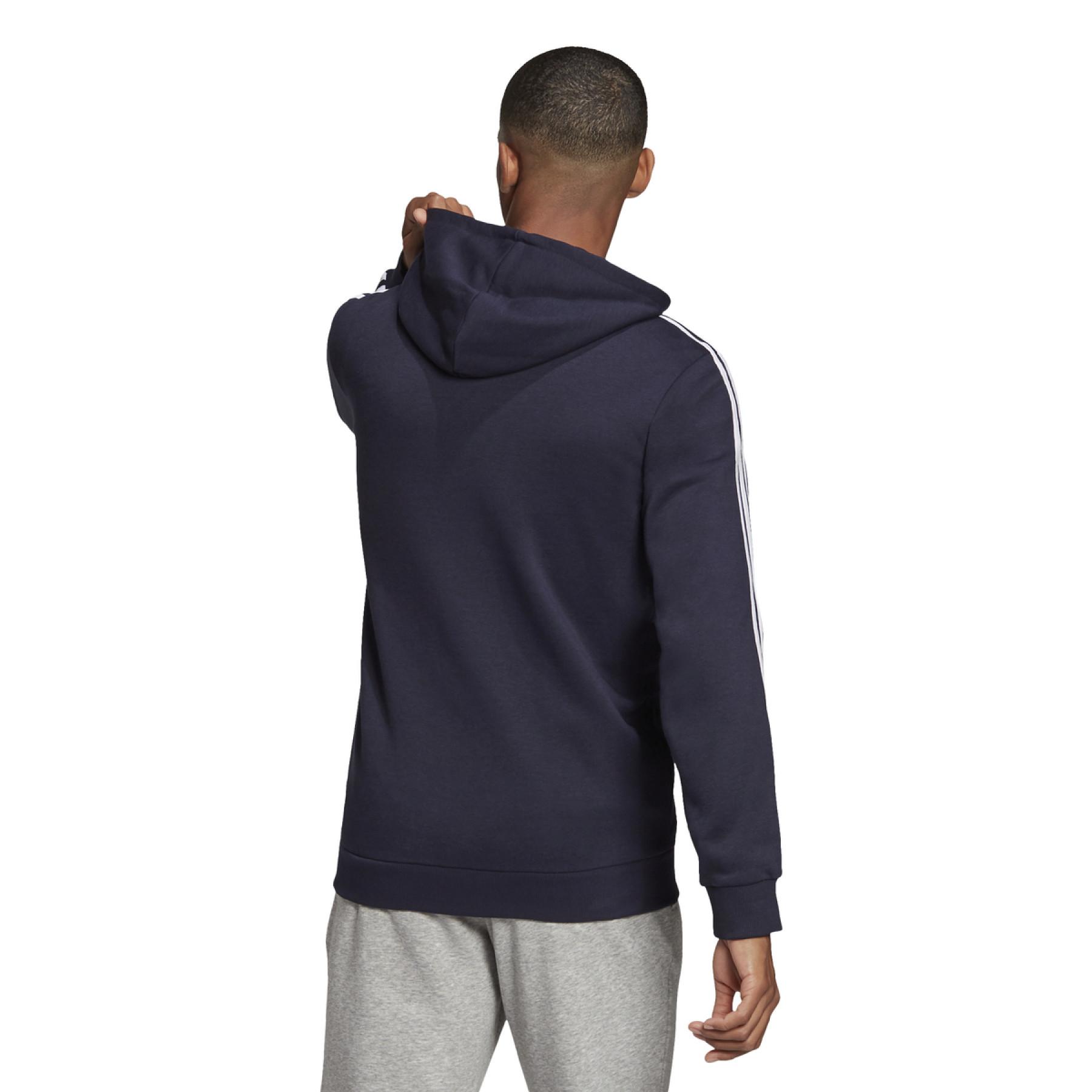 Camisola com capuz adidas Essentials Fleece 3-Bandes Full-Zip