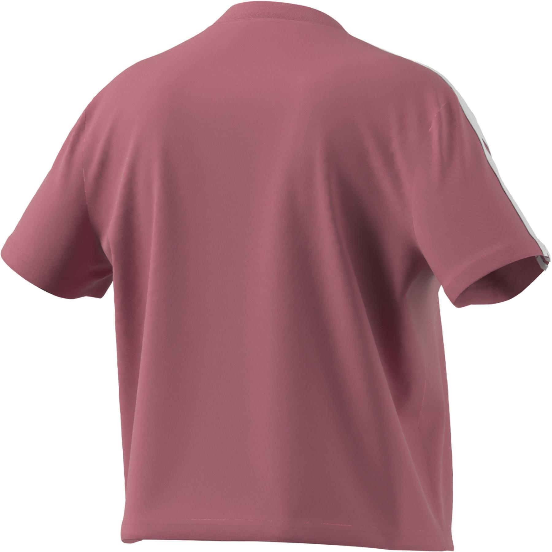 T-shirt curta feminina adidas Essentials Loose 3-Bandes
