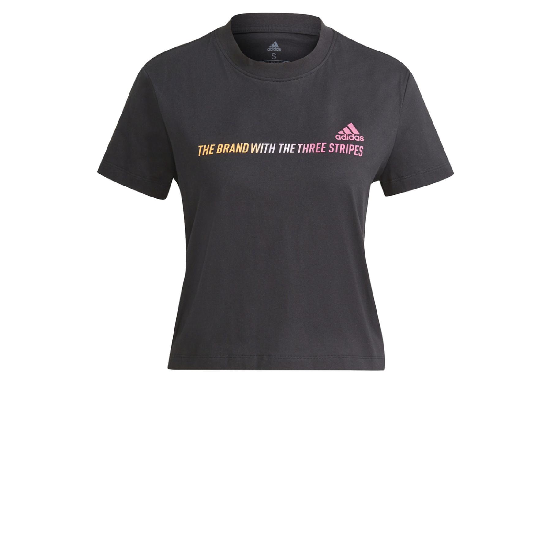Camiseta feminina adidas Gradient Logo Cropped