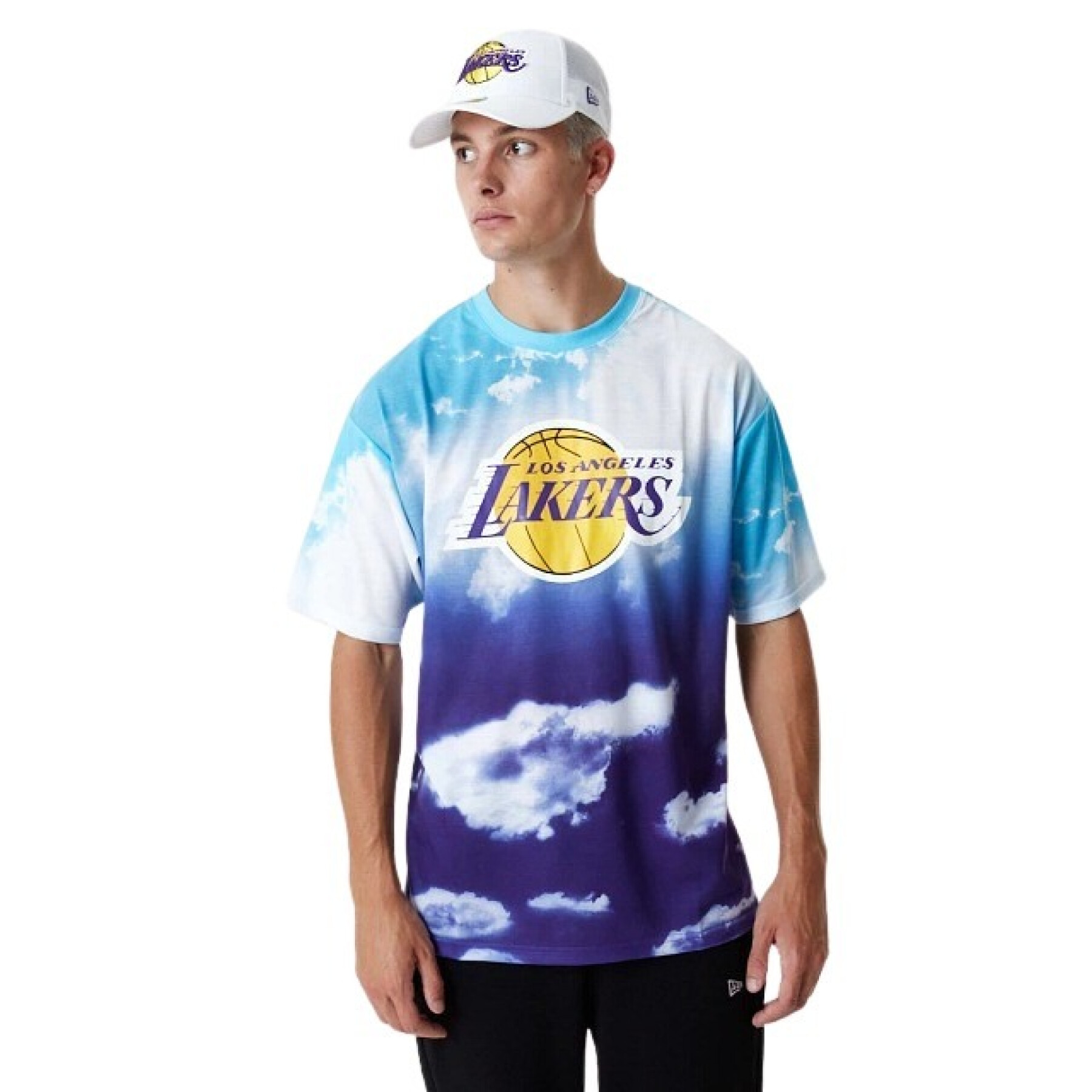 T-shirt oversize com estampado dos lakers sky