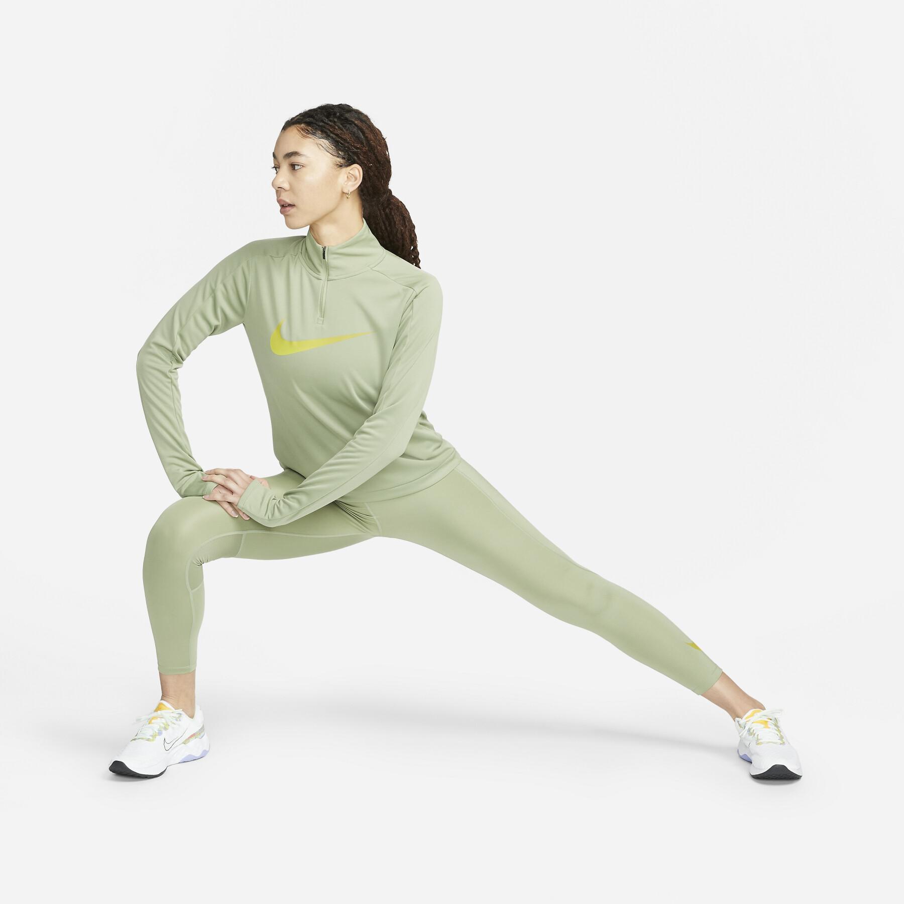 Camisola com fecho de correr 1/4 de mulher Nike Dri-FIT Swoosh HBR