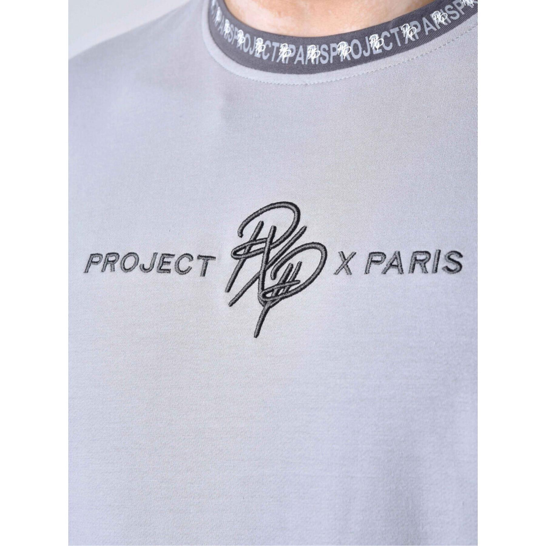 T-shirt lisa com risca com logótipo Project X Paris