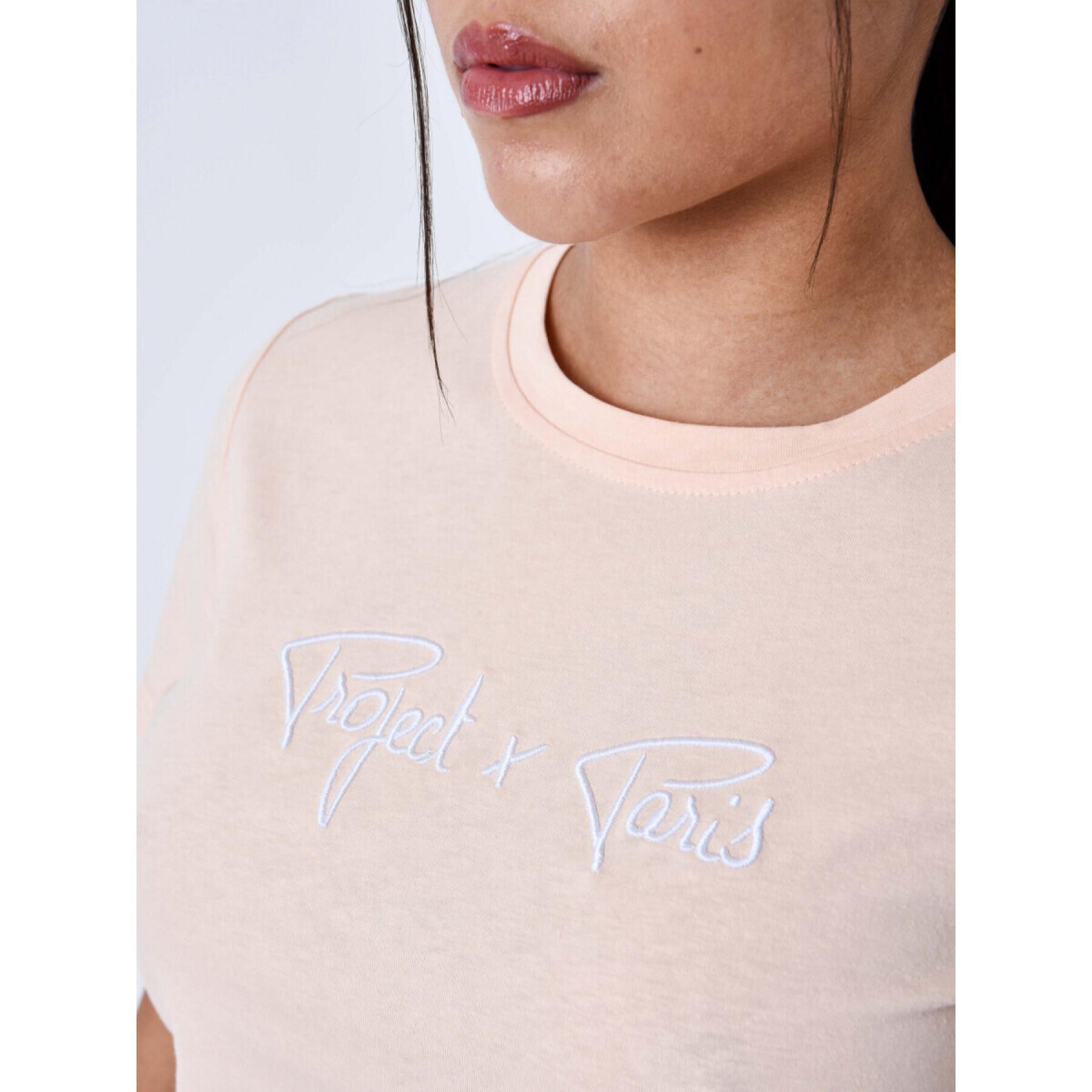 T-shirt básica com logótipo bordado com assinatura para mulher Project X Paris