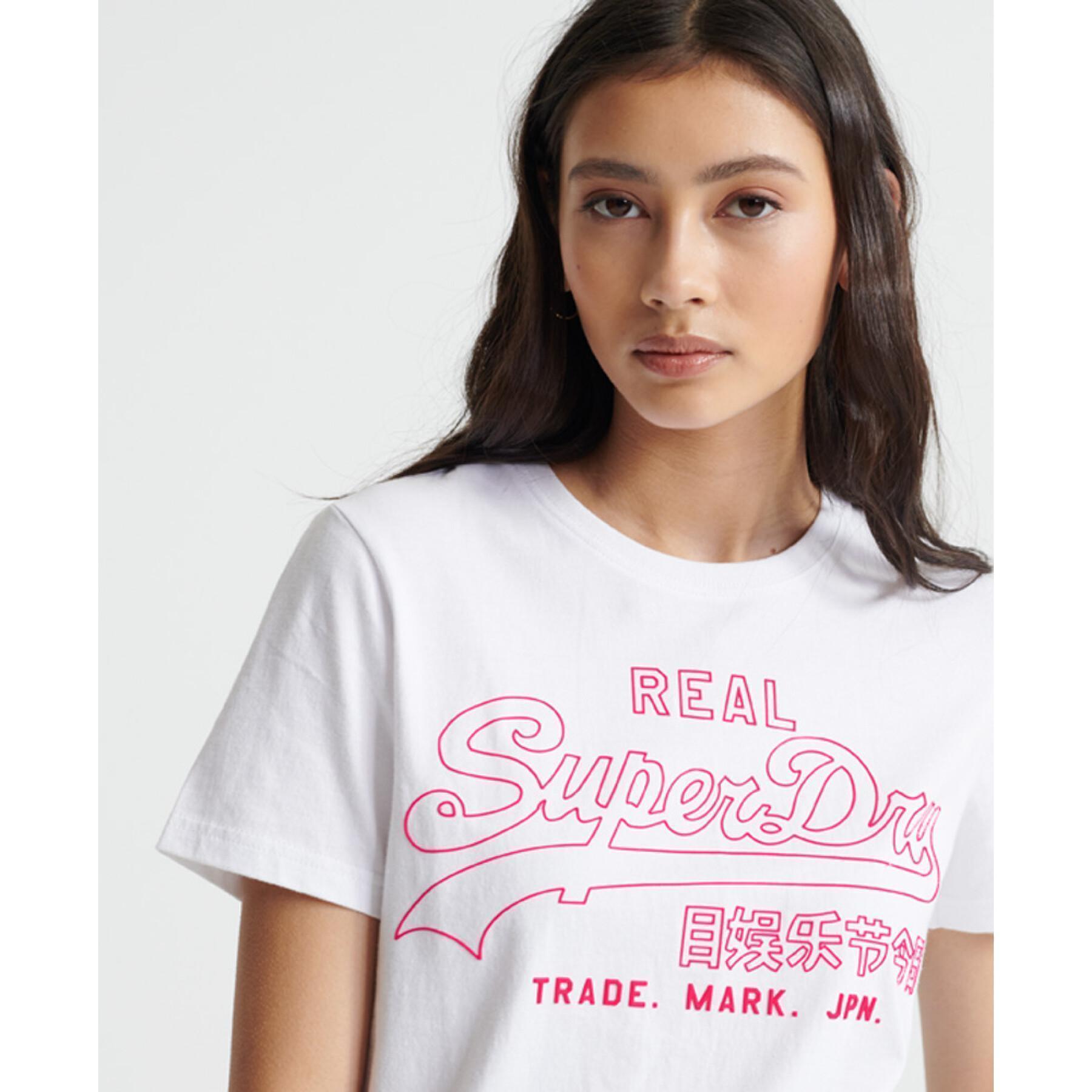 T-shirt de contorno de mulher Superdry Vintage Logo Pop