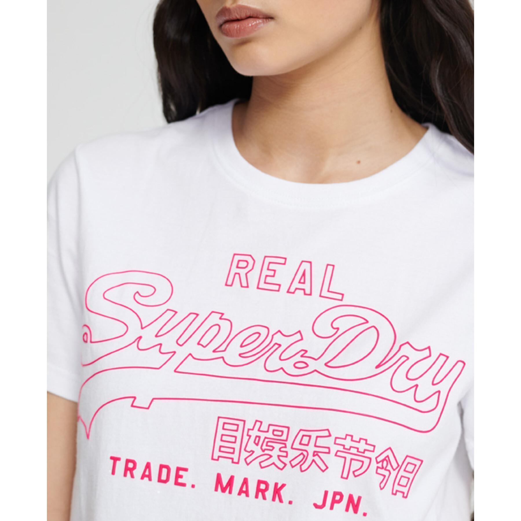 T-shirt de contorno de mulher Superdry Vintage Logo Pop