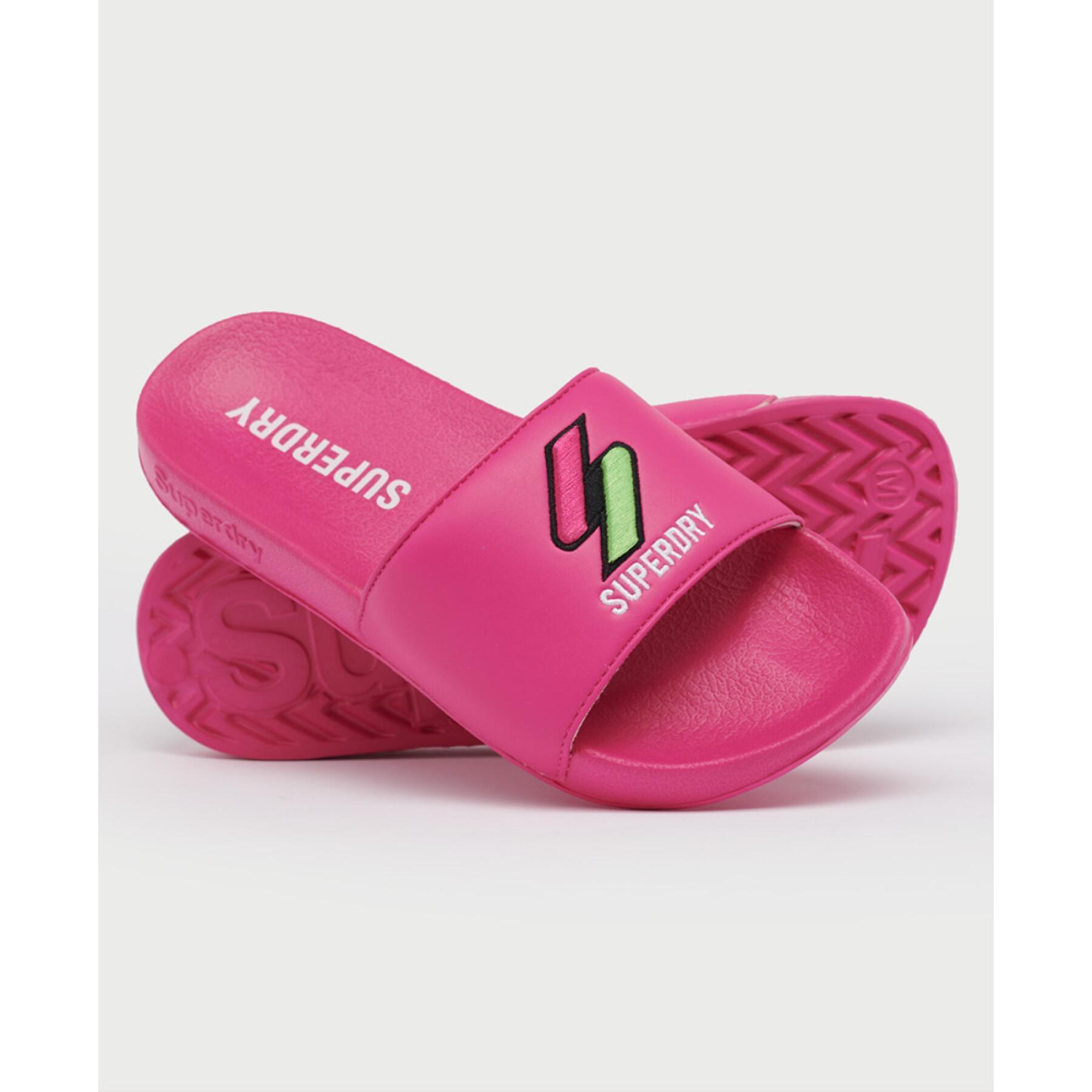 Sandálias de piscina femininas Superdry Patch
