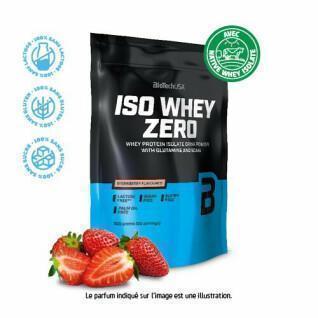 Pacote de 10 sacos de proteína Biotech USA iso whey zero lactose free - Fraise - 500g