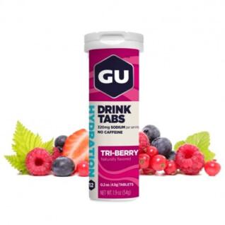 Tubo de 12 comprimidos de hidratação Gu Energy 3 fruits rouges (x8)