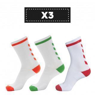 Conjunto de 3 pares de meias coloridas claras Hummel Elite Indoor Low (coloris au choix)