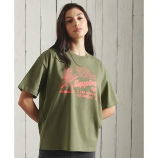 Camiseta com padrão de tamanho exagerado para mulheres Superdry Workwear