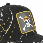Tampa da etiqueta do camionista com rede Capslab One Piece Skull